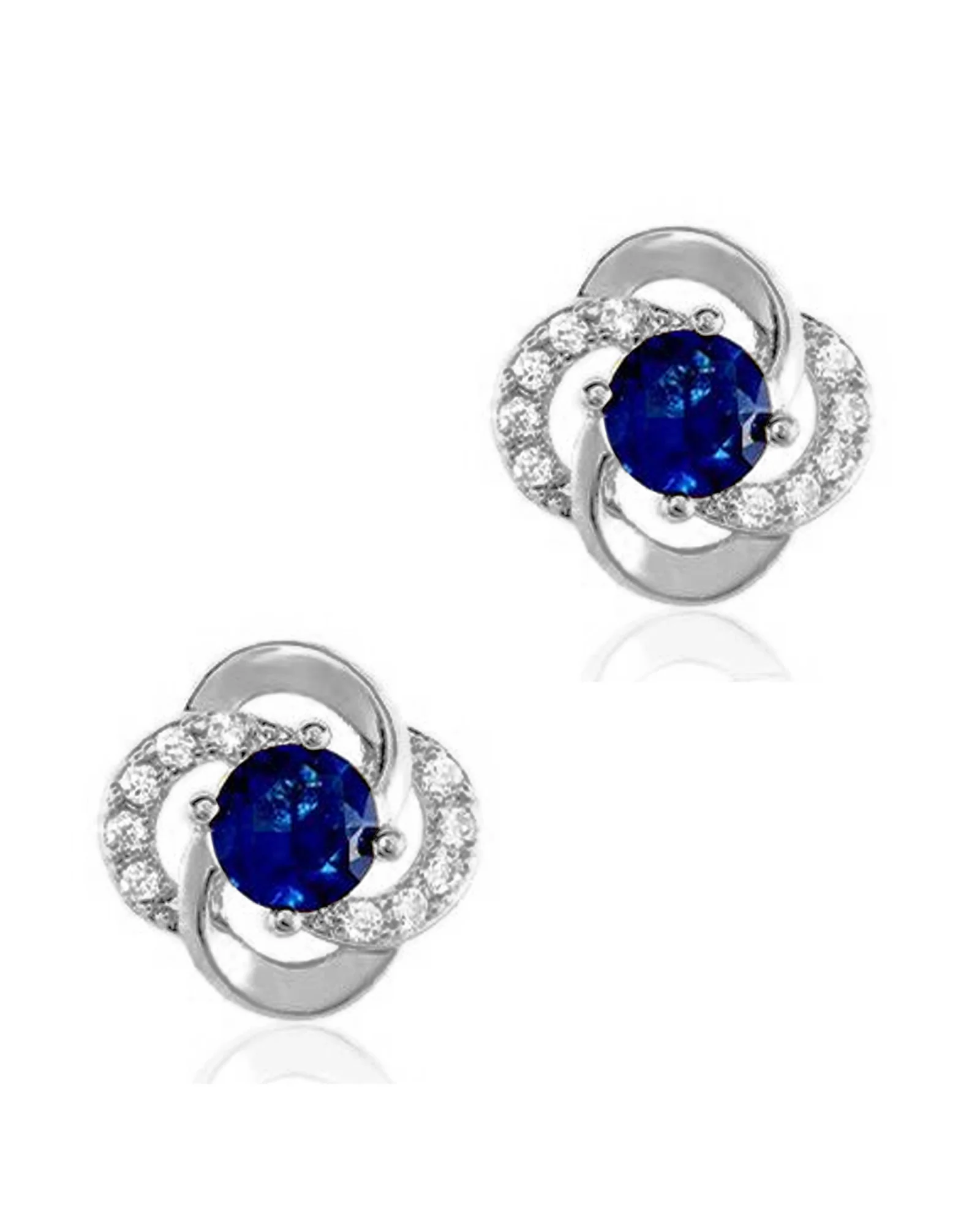 PARURE EN ARGENT AVEC ZIRCONIUM BLANCS ET SOLITAIRE SAPHIR - Image 5