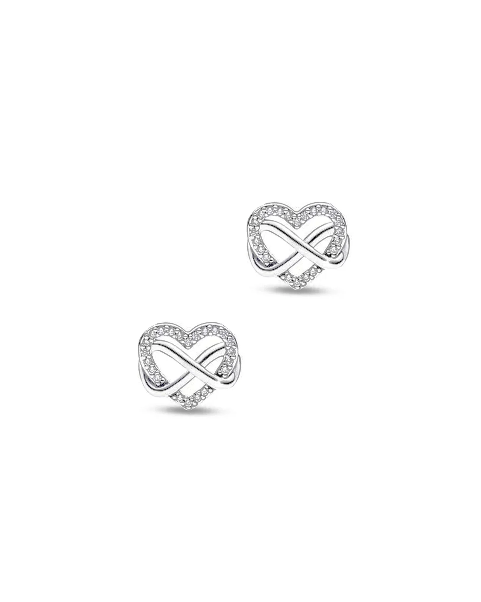 PARURE EN ARGENT COEUR AVEC ZIRCONIUM ET INFINI CROISE - Image 5