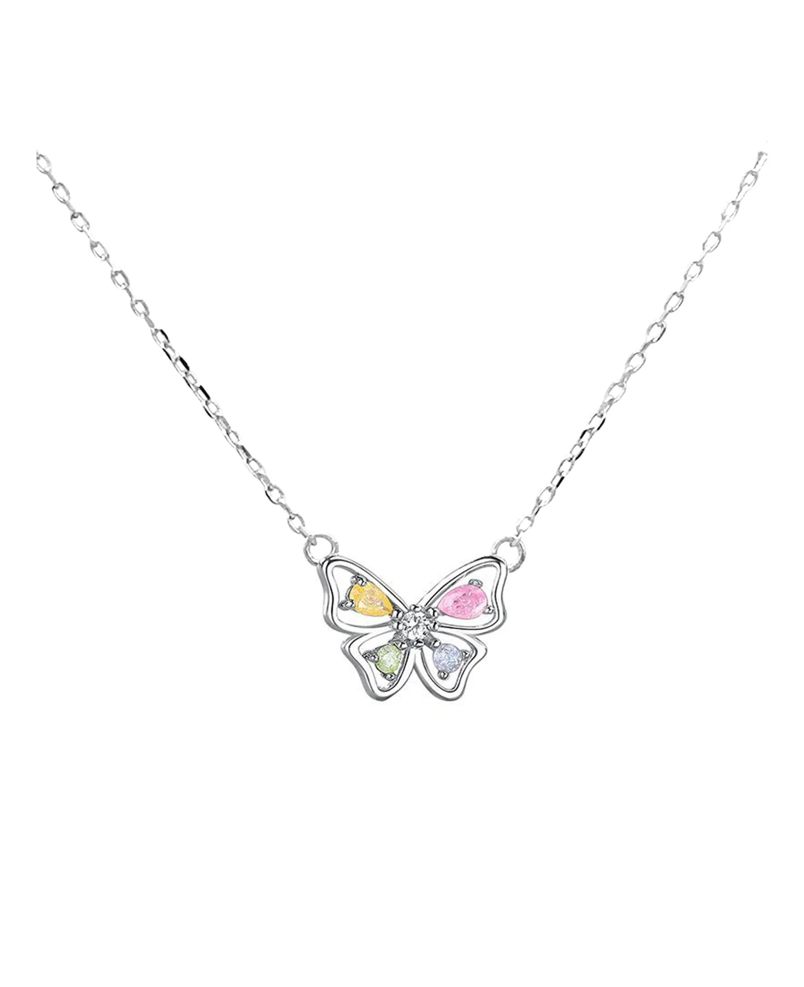 PARURE EN ARGENT PAPILLON MULTICOLORE - Image 3