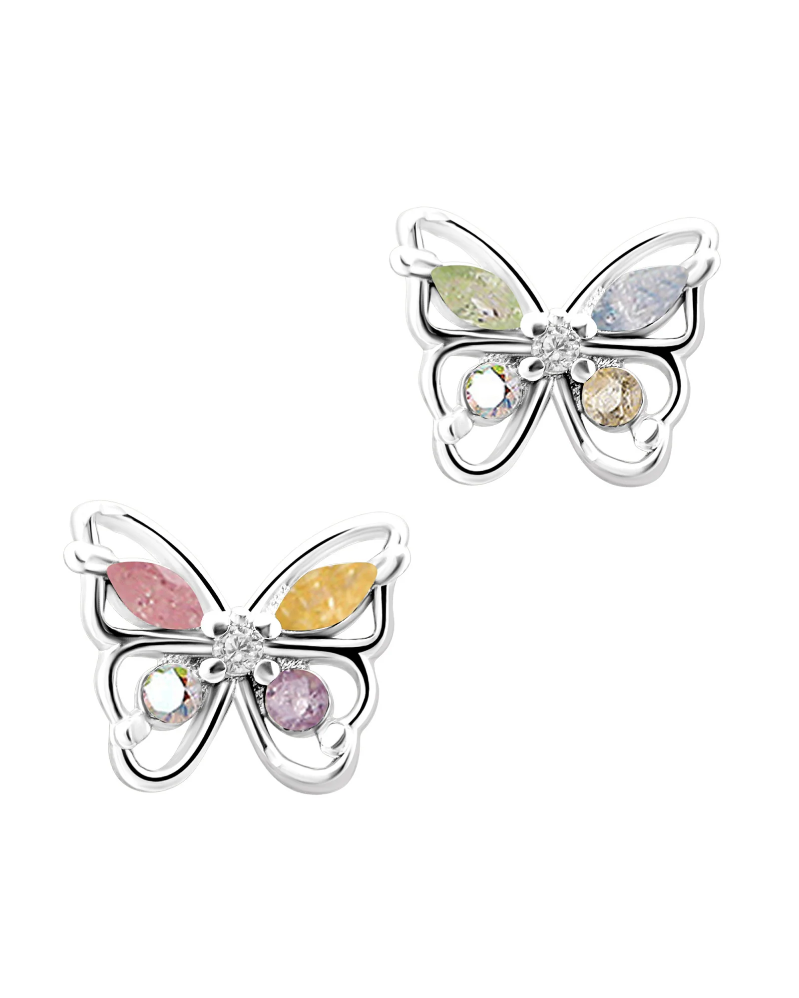 PARURE EN ARGENT PAPILLON MULTICOLORE - Image 5