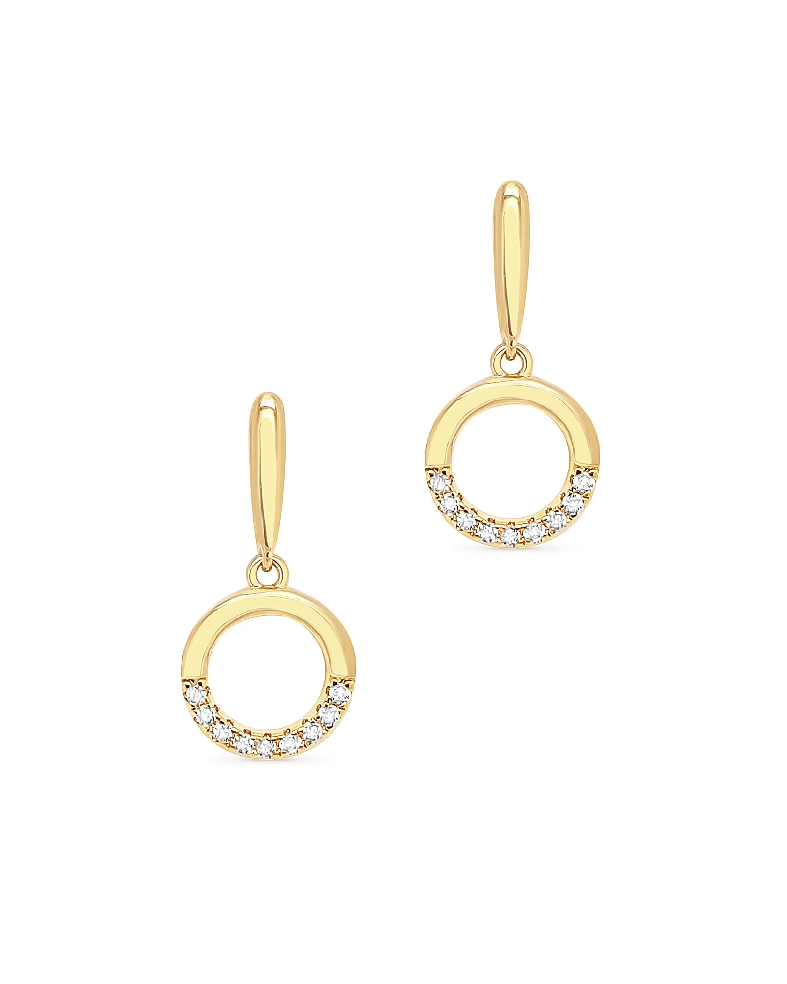 PARURE EN PLAQUE OR DOUBLE CERCLE AVEC ZIRCONIUM - Image 5