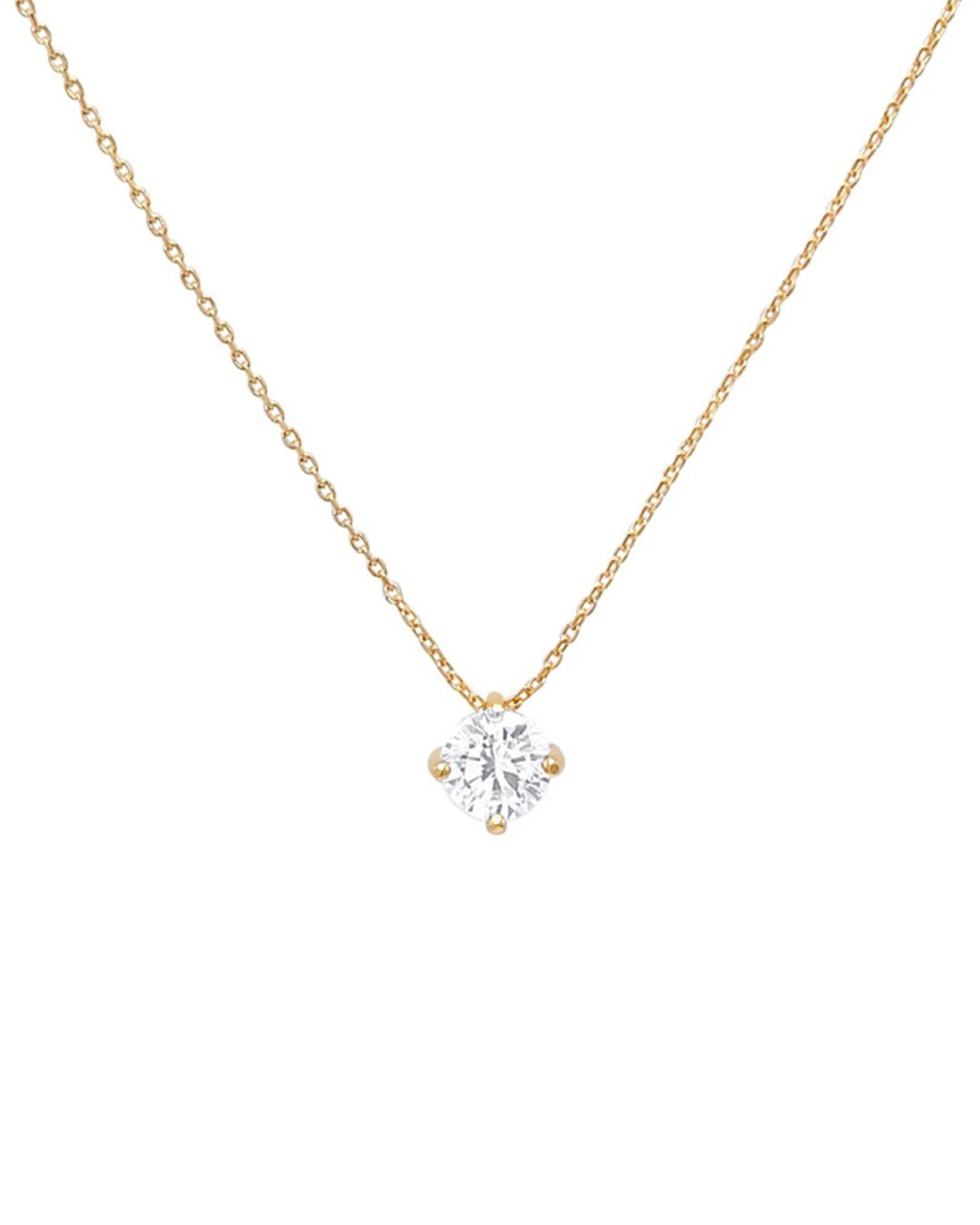 PARURE EN PLAQUE OR SOLITAIRE ET ZIRCONIUM - Image 2