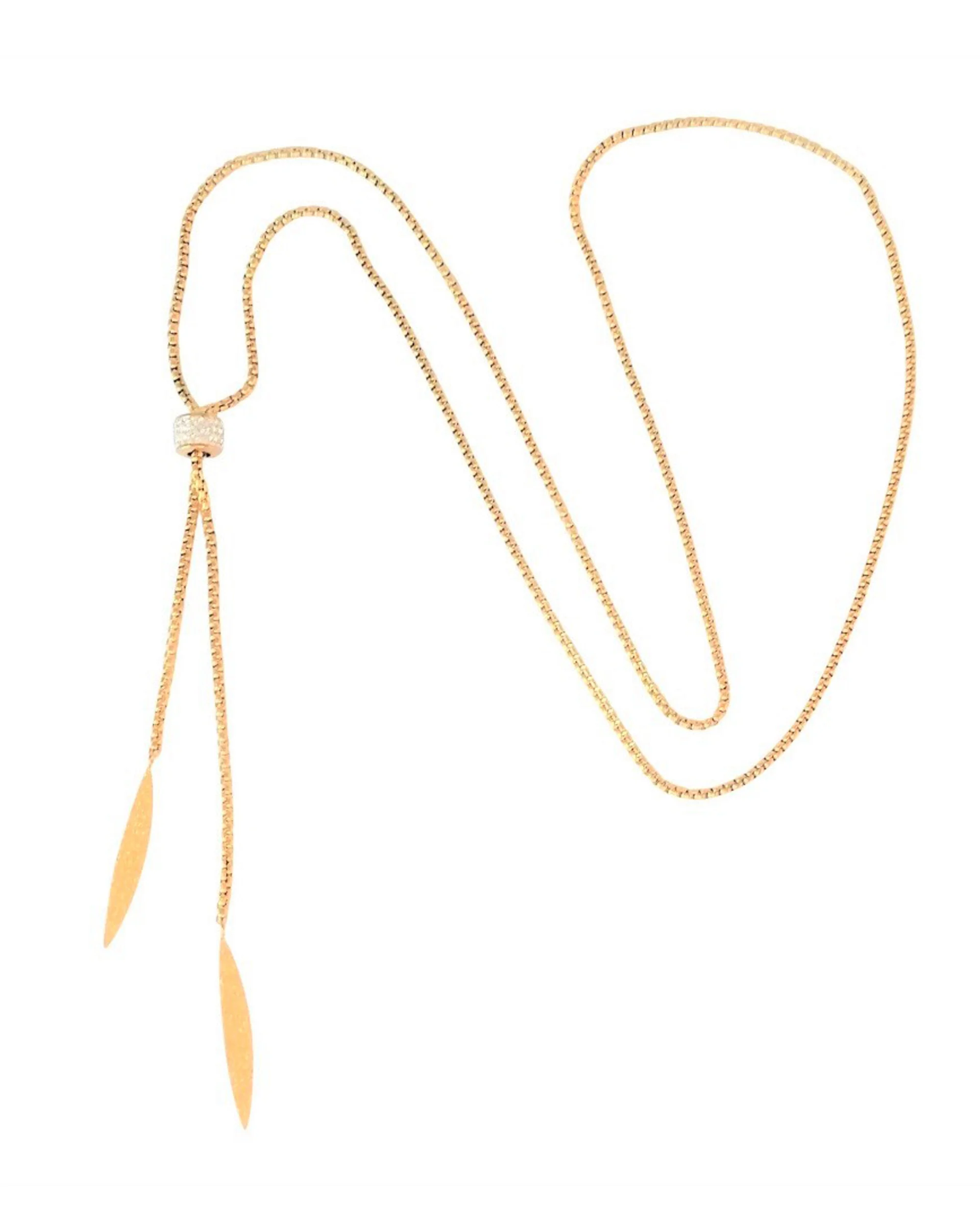 SAUTOIR EN ACIER DORE 2 OVALES PENDANTS AVEC PAILLETTES